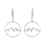 SS CZ Mtn Silhouette Circle Earrings