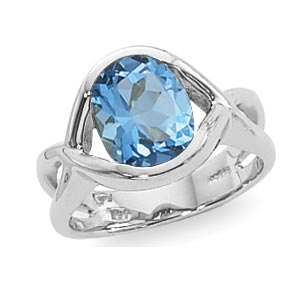 SS Blue Topaz Ring