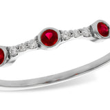 14K White Gold Ruby & Diamond Ring