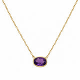 Bezel Set Amethyst Necklace