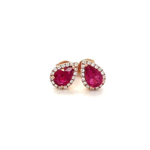 18KR Ruby & Diamond Earrings