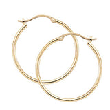 14 Karat 1.5X25 MM Hoop Earrings