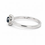 Sapphire & Diamond Halo Ring