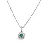Tsavorite Garnet Halo Pendant