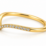 Yellow Gold Diamond Chevron V-Shaped Ring