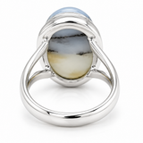 Sterling Silver Oval Peruvian Opal Ring
