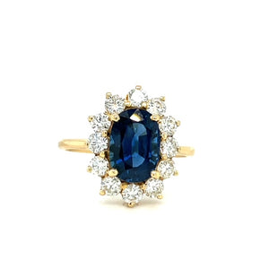 "Princess Diana" Sapphire and Diamond Ring