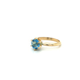 14KY Blue Topaz Solitaire Ring