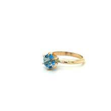 14KY Blue Topaz Solitaire Ring
