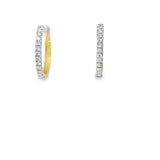 White Gold Oval Diamond Hoop Earrings
