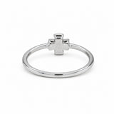 White Gold Diamond Cross Ring