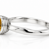 Sterling Silver Round Citrine Ring