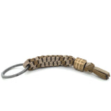 Brown Paracord Keychain With Metal Bead