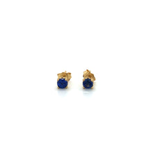 14KY 4mm Round Sapphire Studs