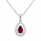 Pear Shape Ruby & Diamond Necklace