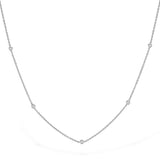 White Gold Diamond Station Necklace