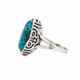 Blue Copper Turquoise Oval Ring