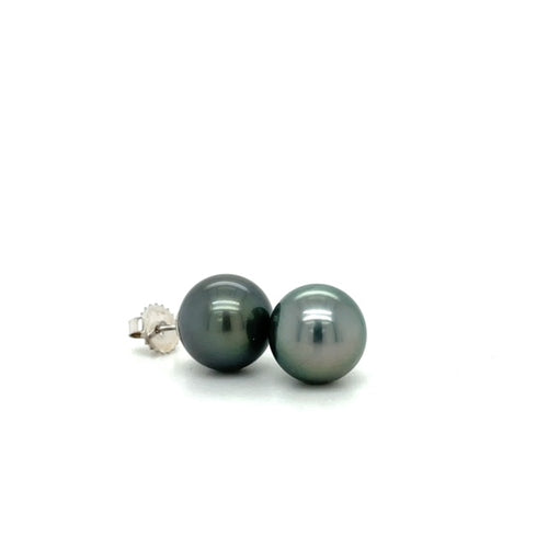 14KW Tahitian Pearl Stud Earrings