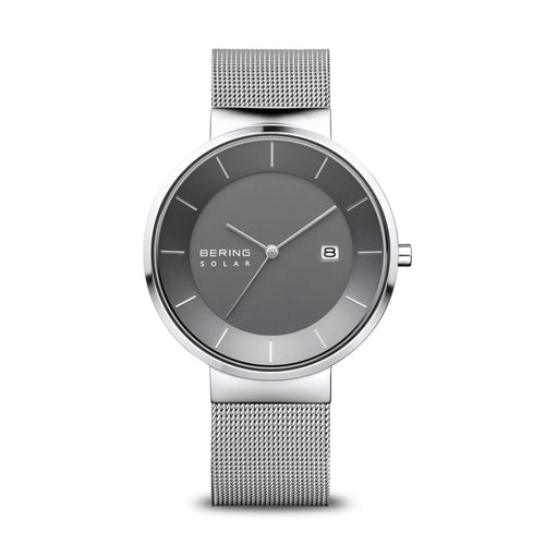 Bering Grey & Polished Silver Watch