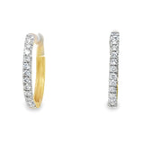 White Gold Oval Diamond Hoop Earrings