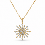 14K Yellow Gold Diamond Snowflake Pendant