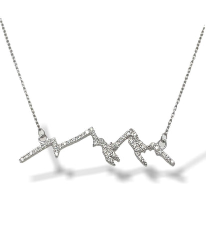 SS Mountain Silhouette CZ Necklace