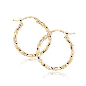 Twisted Tube Hoop Earrings