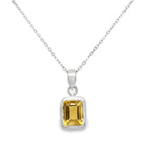 Emerald Cut Citrine Pendant