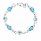 Pear Shape Larimar & Blue Topaz Bracelet