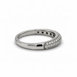 White Gold Triple Row Pavé Diamond Band