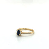 14KY Pear Shaped Sapphire & Diamond Ring