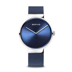 Bering Blue & Polished Silver Watch