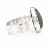 Pear Shape Grey Moonstone Ring