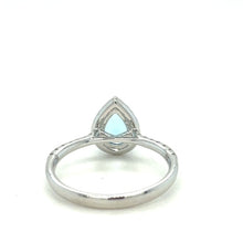 Diamond & Aquamarine Ring in White Gold