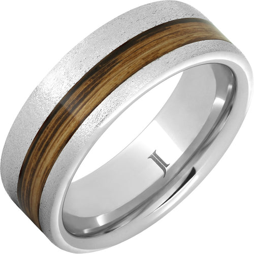 Barrel Aged Serinium Ring W/ Rye Whiskey Inlay & Stone Finish