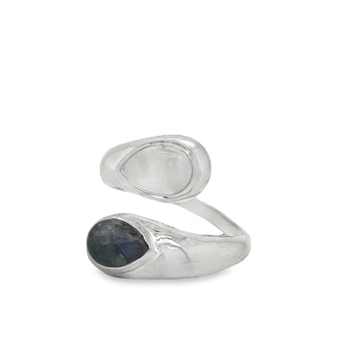 Rainbow Moonstone & Labradorite Ring