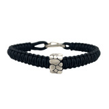 Black Paracord Bracelet with Sterling Silver Boulder Mountain Bead