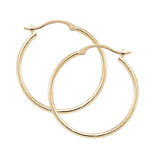 Yellow GoldTube Hoop Earrings