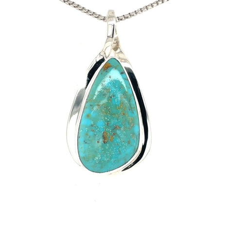SS Natural Turquoise Pendant