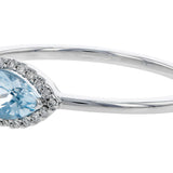 14K White Gold Aquamarine & Diamond Ring