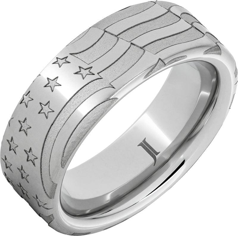 OLD GLORY – SERINIUM® MEN’S RING WITH AMERICAN FLAG ENGRAVING