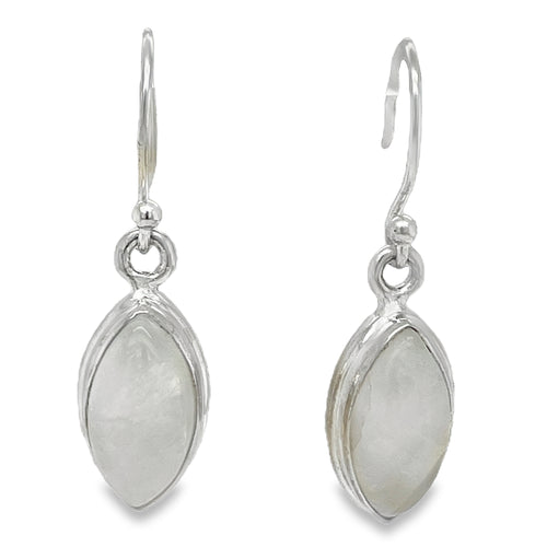 Pear Shape Rainbow Moonstone Dangle Earrings
