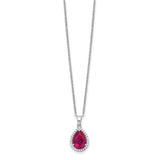 SS CZ & Lab Created Ruby Necklace