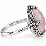 Sterling Silver Oval Rose Quartz Ring
