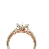 Two-Tone Princess Cut Engagement Ring