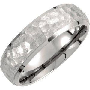 Men's Hammered Titanium Band