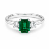 White Gold Emerald & Diamond Ring