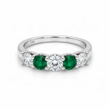 White Gold Emerald & Diamond Ring
