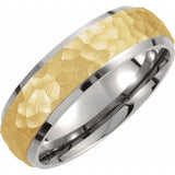 Titanium Mens Band w/ Gold Plating