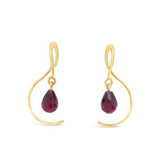 14KY Mini Twist Simple Sweep Garnet Earrings